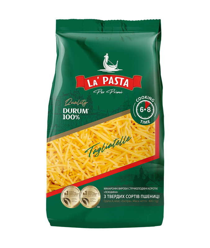 Вироби макаронні стрічкоподібні короткі "Локшина" ТМ «LA PASTA PER PRIMI» 400г
